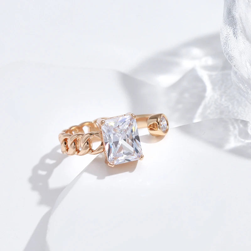 Trend Big Vintage Natural Glossy Metal Ethnic Bride Ring 095