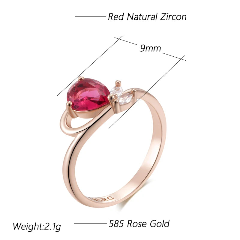 Trend Big Vintage Natural Glossy Metal Ethnic Bride Ring 055
