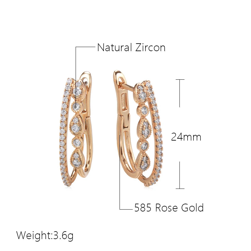 Rose Gold Women Drop Earrings