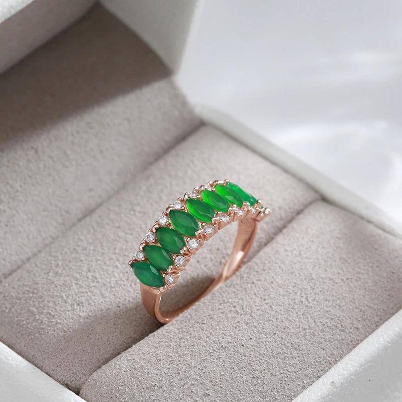 Full Green Natural Zircon Women's Ring