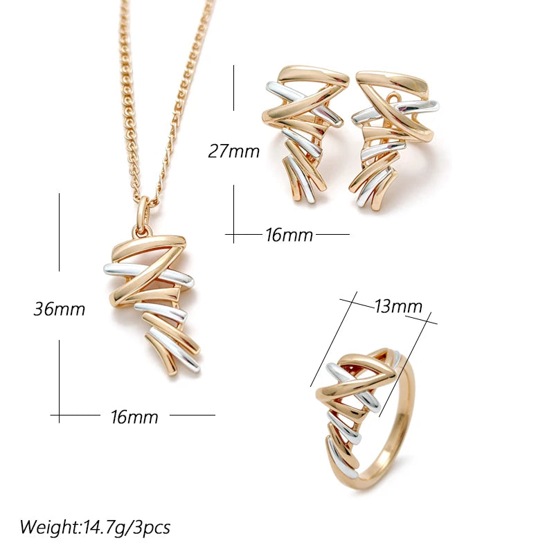 Shiny 585 Rose Gold Color Women Fashion High Quality Jewelry Set 002 - Legacy Magics