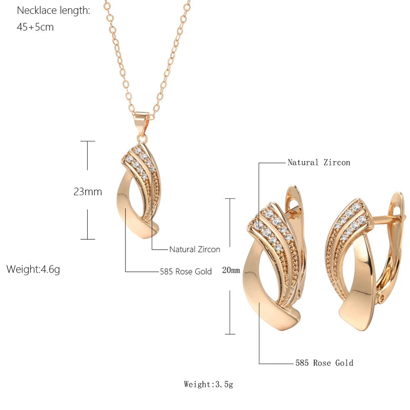 White Fancy 041 583 Rose Gold Casual Jewel Set