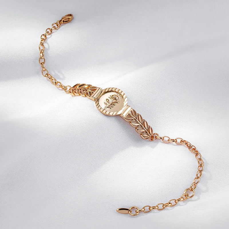Luxury Rose Gold Colour Ethnic Flower Bracelet
