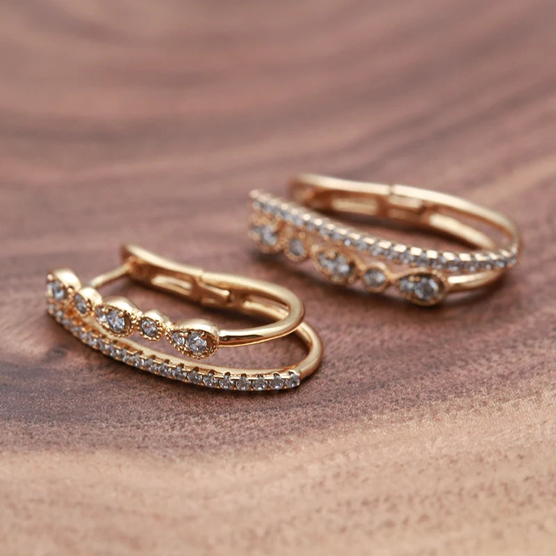 Rose Gold Women Drop Earrings