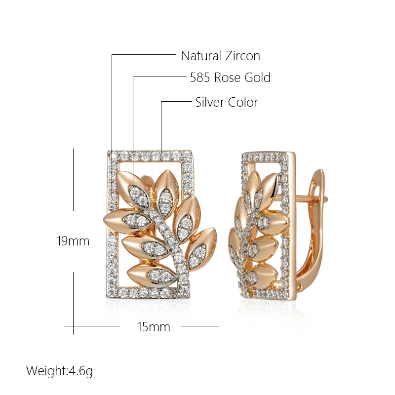 New Fashion Square Wide Crystal Flower Drop Earrings