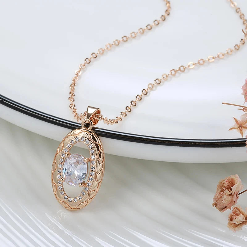 Luxury Beautiful Hollow Flowers Pendant Necklace