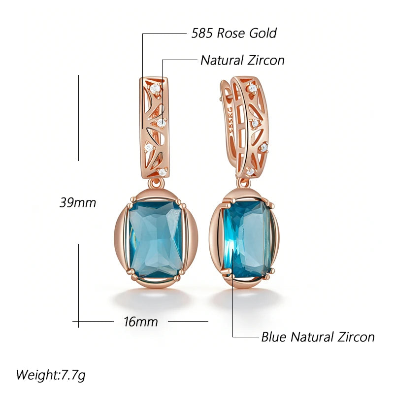 Shiny 585 Rose Gold Color Women Fashion High Quality Earrings 001 - Legacy Magics
