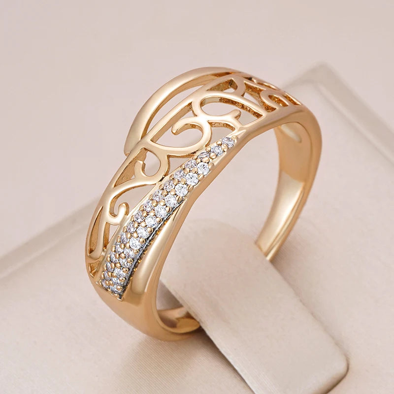 Trend Big Vintage Natural Glossy Metal Ethnic Bride Ring 014
