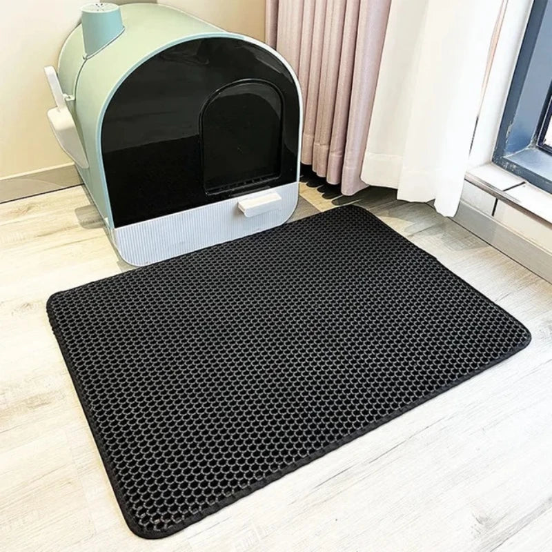Cat Litter Mat Water Proof Double Layer Pet Foldable Cat Litter Trapping