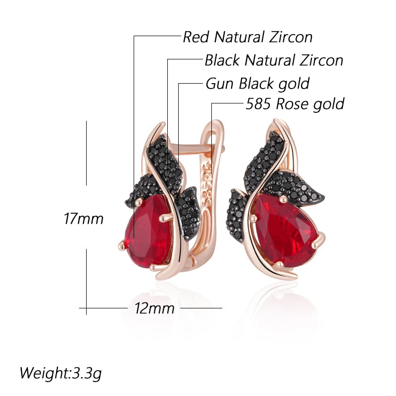 Shiny Red High Quality Natural Drop Earrings