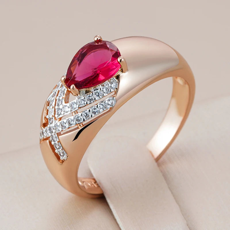 Trend Big Vintage Natural Glossy Metal Ethnic Bride Ring 079