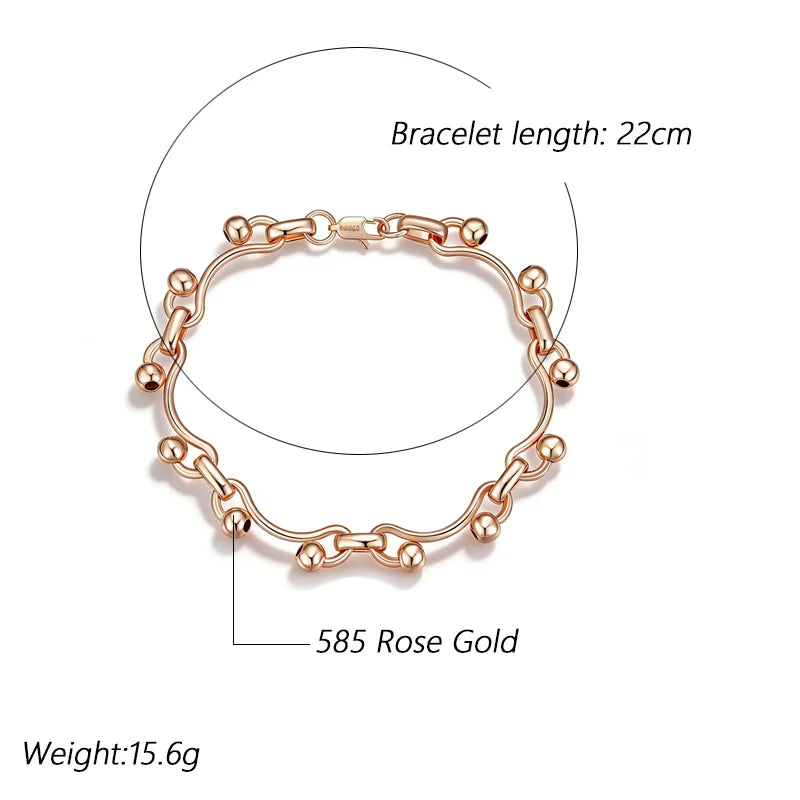 Kinel Hot Fashion glossy rose gold dangle bracelet for women, simple elegant jewelry, high-quality daily accessory by Legacy Magics