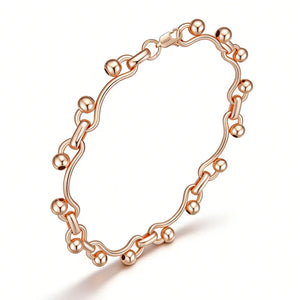 Kinel Hot Fashion glossy rose gold dangle bracelet for women, simple daily jewelry by Legacy Magics featuring high-quality fine jewelry design