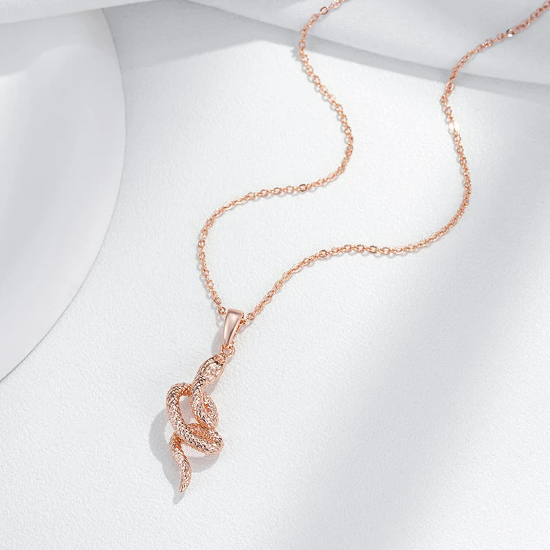 New Luxury Natural 585 rose Gold Pendant Necklace 012