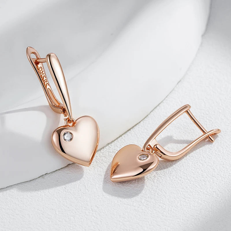 Unusual 585 Rose Gold Color Cross Earrings 001 - Legacy Magics