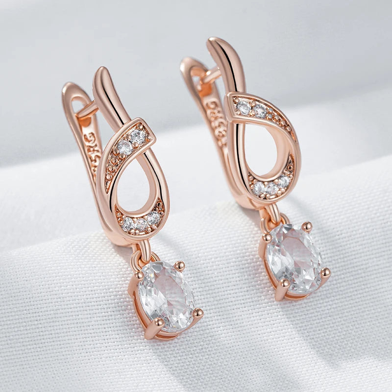 Hot Shiny Gem Flower Long Drop Earrings