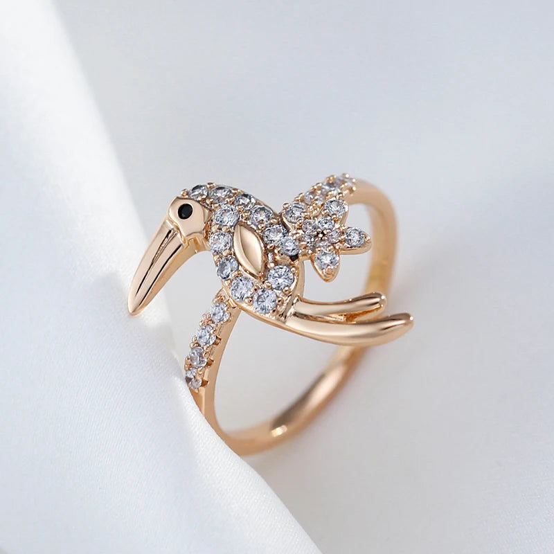 Trend Big Vintage Natural Glossy Metal Ethnic Bride Ring 039