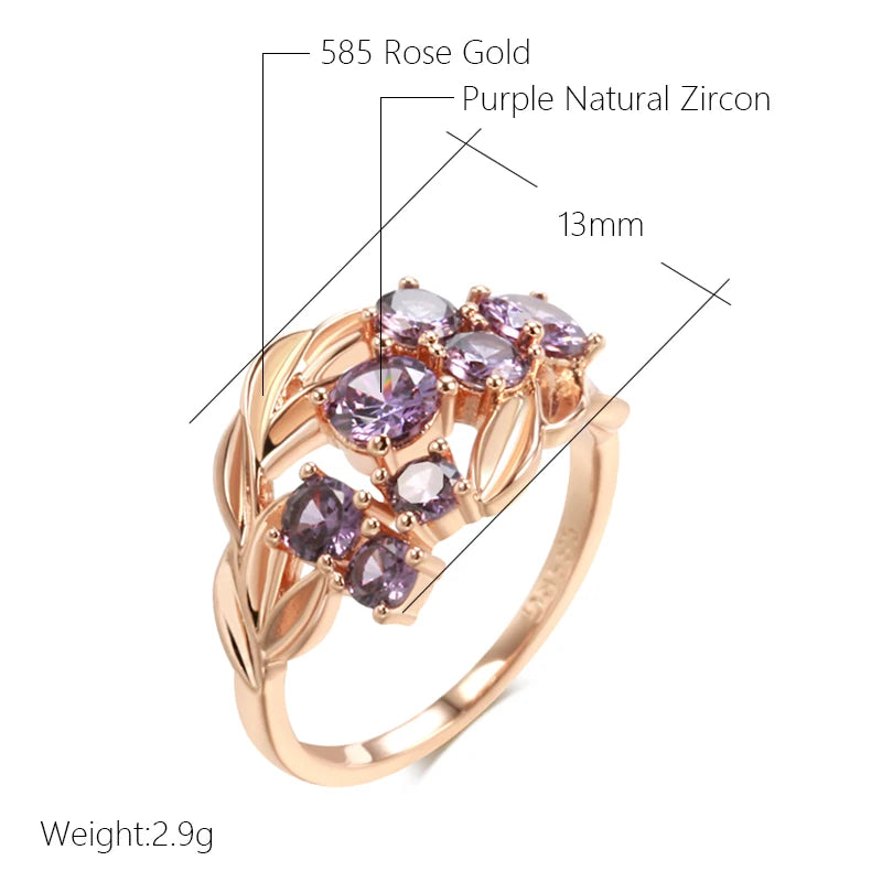 Shiny Purple Natural Ethnic Bride Wedding Rings