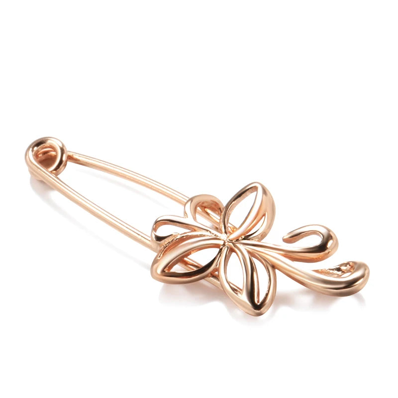 Fashion Textured 583 Gold Formal Brooch 017