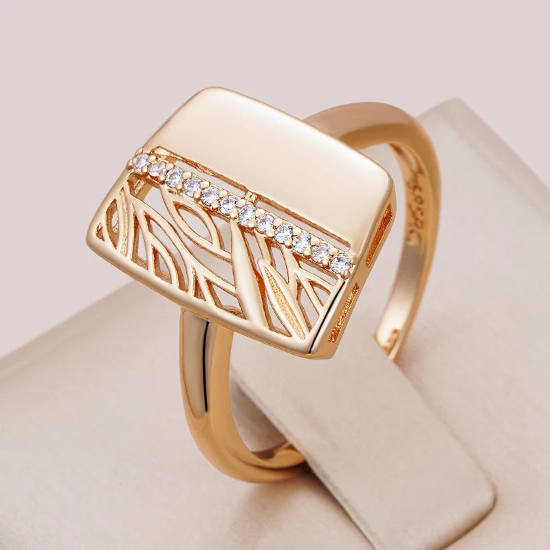 Trend Big Vintage Natural Glossy Metal Ethnic Bride Ring 045