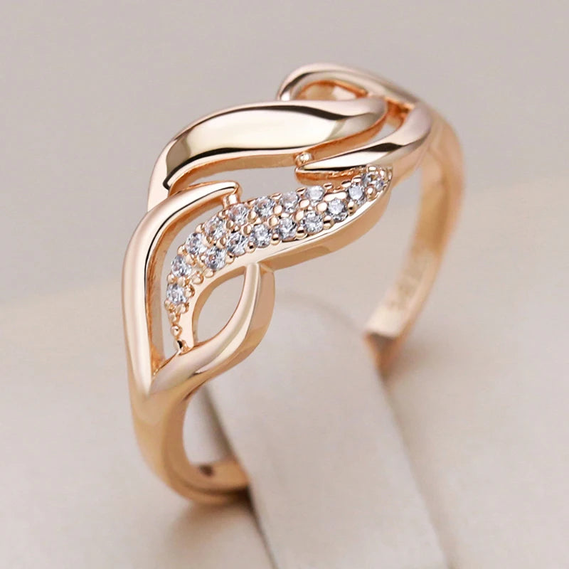 Luxury Shiny Gold Colour Geometry Rings