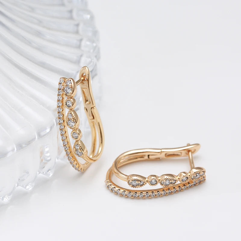 Rose Gold Women Drop Earrings