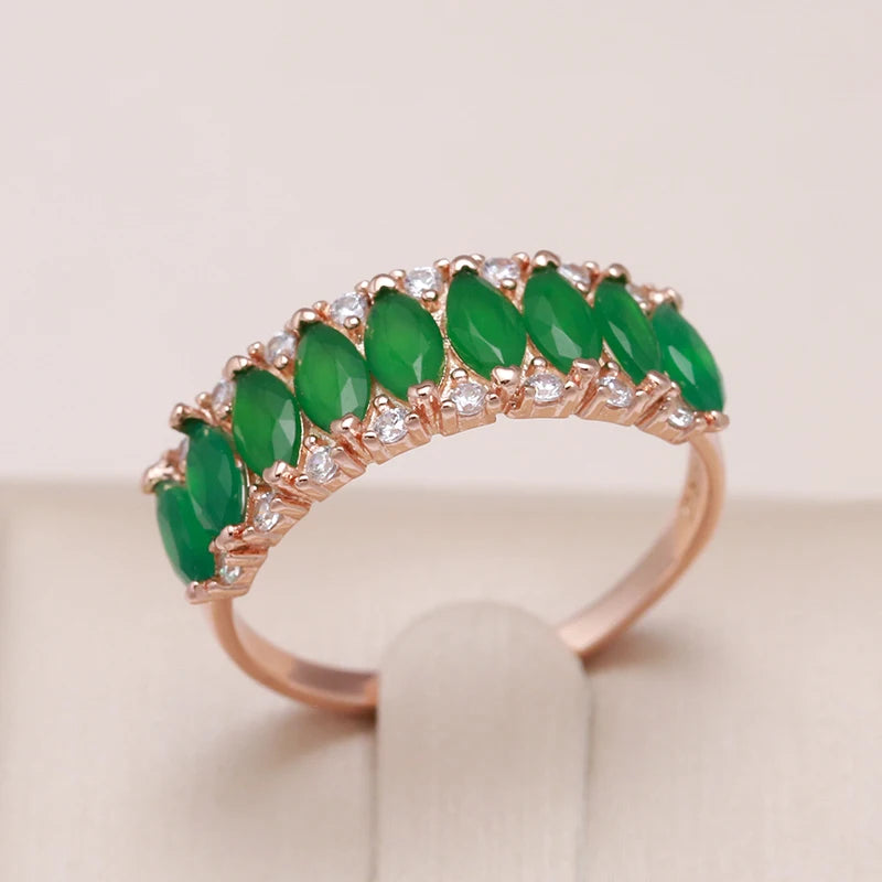 Full Green Natural Zircon Women's Ring