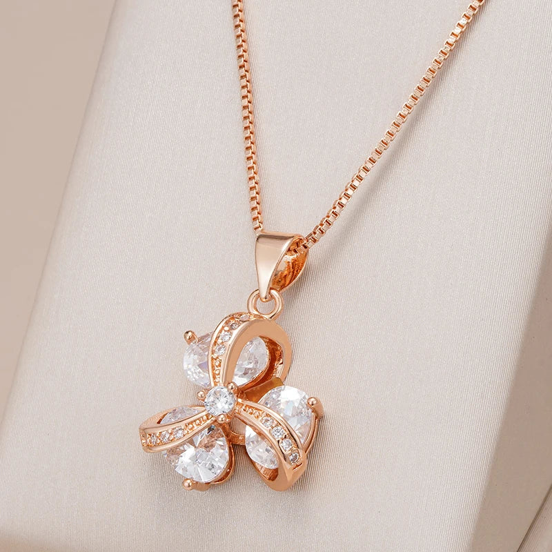 Crystal Flower Fine Ethnic Pendant Necklace