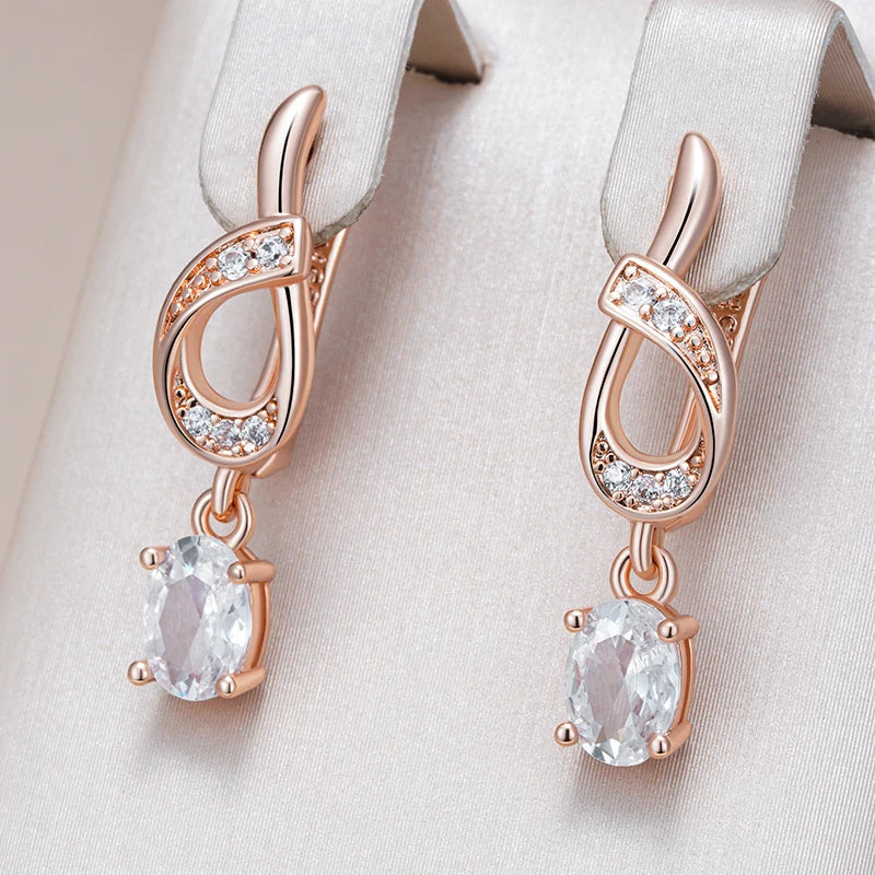 Hot Shiny Gem Flower Long Drop Earrings
