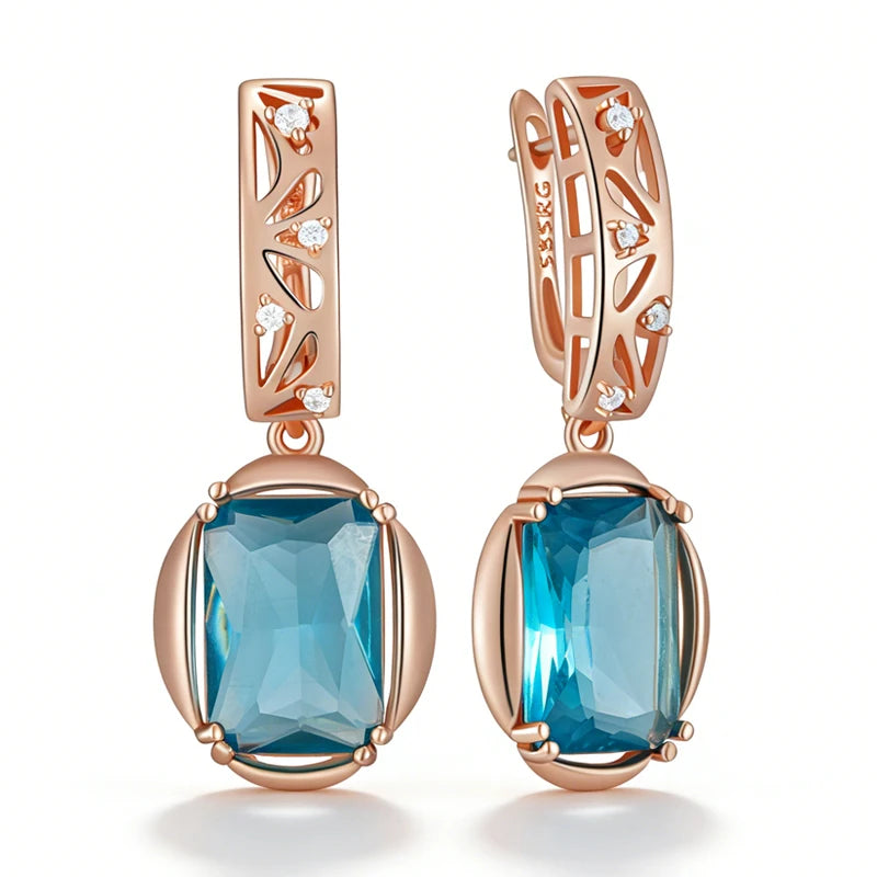 Shiny 585 Rose Gold Color Women Fashion High Quality Earrings 001 - Legacy Magics
