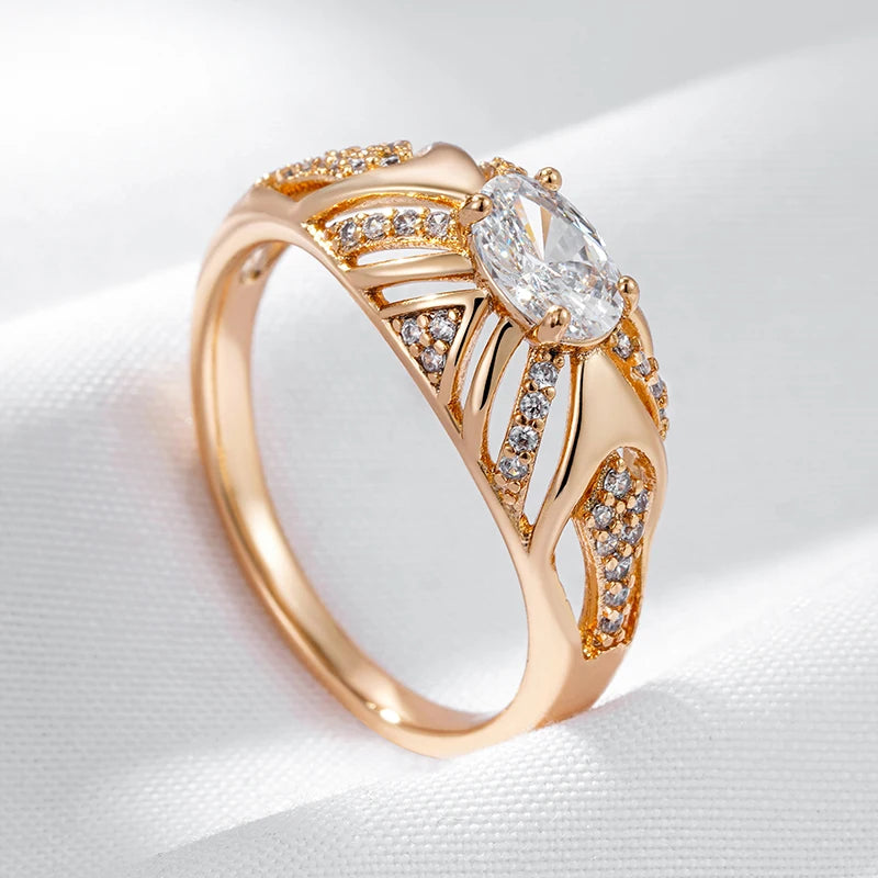 Trend Big Vintage Natural Glossy Metal Ethnic Bride Ring 091