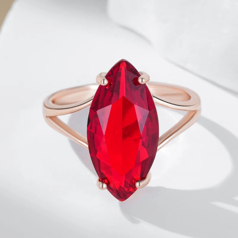 Hot Shiny Rhombus Red Ethnic Bride Rings