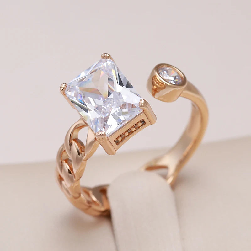 Trend Big Vintage Natural Glossy Metal Ethnic Bride Ring 095