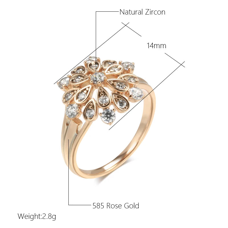 New Crystal Flower Fine Ethnic Bride Rings