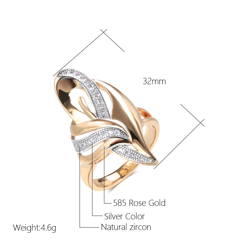 Trend Big Vintage Natural Glossy Metal Ethnic Bride Ring 068