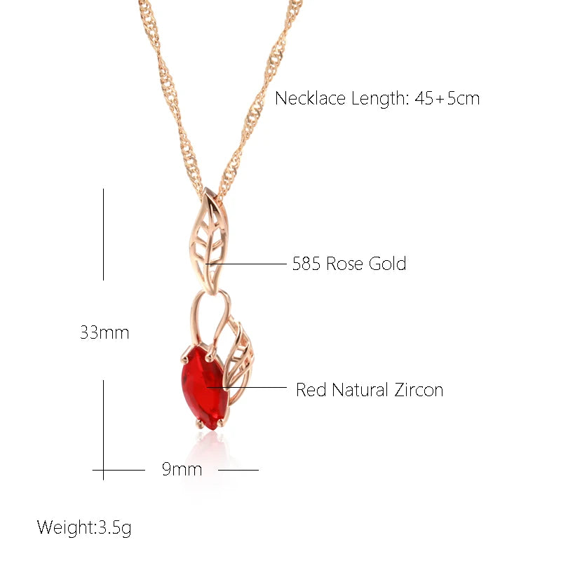 Luxury Red Natural Pendant Necklace