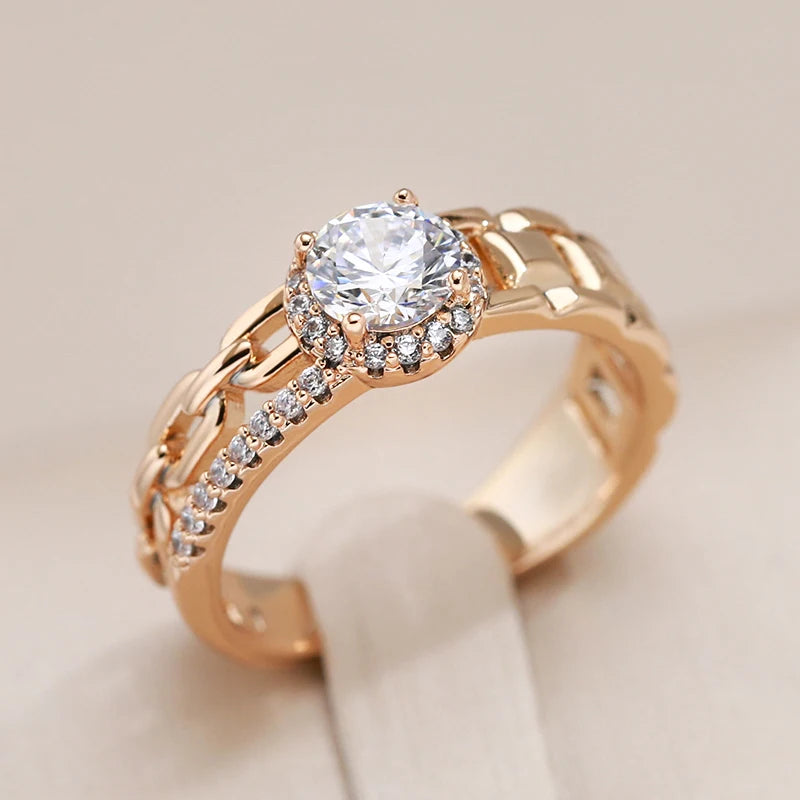 Trend Big Vintage Natural Glossy Metal Ethnic Bride Ring 076