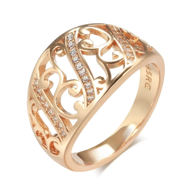 Trend Big Vintage Natural Glossy Metal Ethnic Bride Ring 016