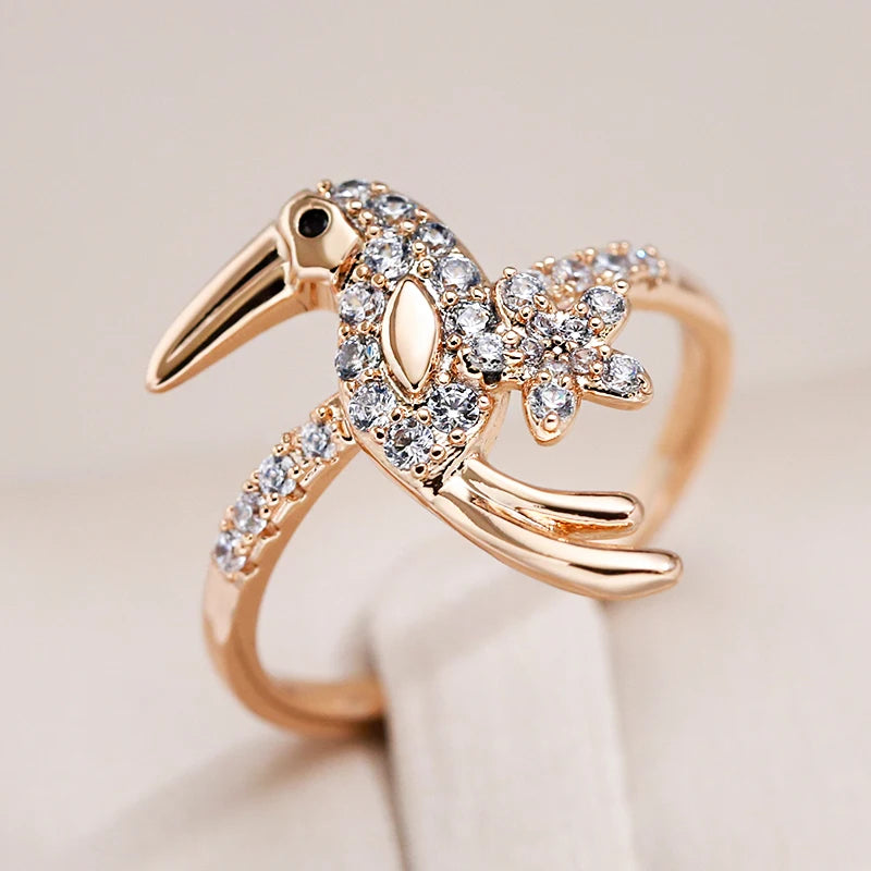Trend Big Vintage Natural Glossy Metal Ethnic Bride Ring 039