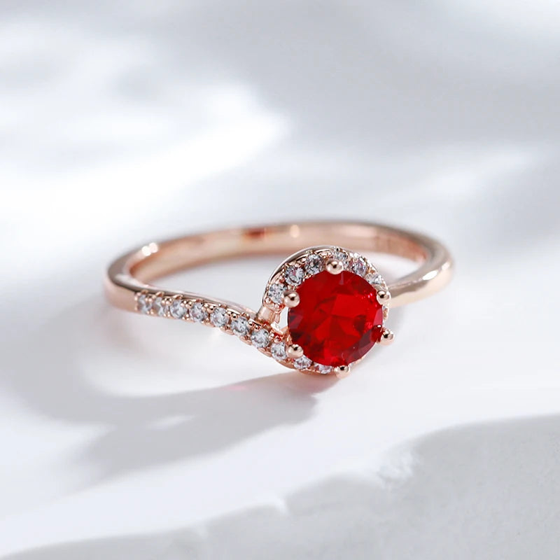 Hot Trend Gold Colour Round Red Rings