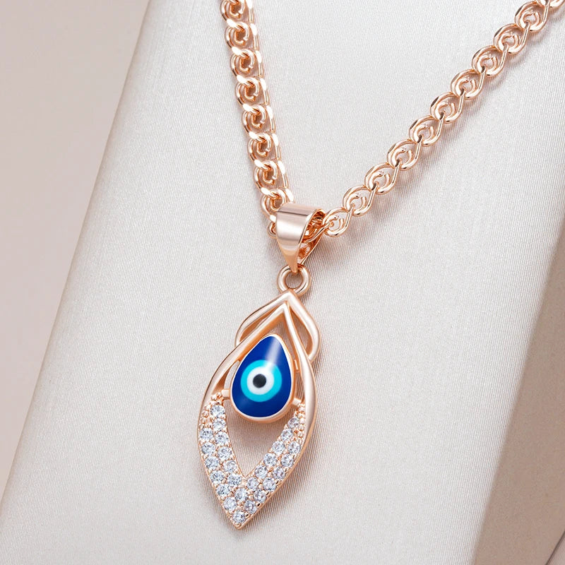 Hot Fashion Blue Enamel Pendant Necklace