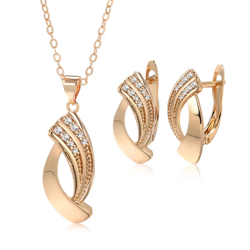White Fancy 041 583 Rose Gold Casual Jewel Set