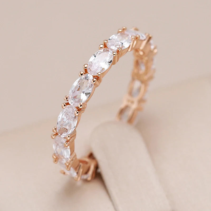 Full Oval Natural Zircon Personality Eternal Rings