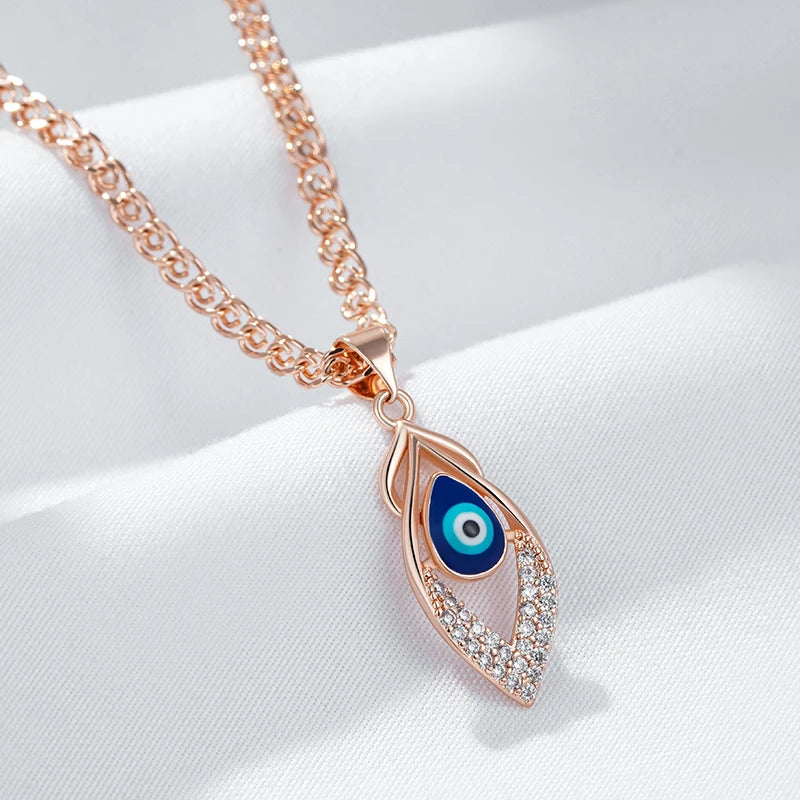 Hot Fashion Blue Enamel Pendant Necklace