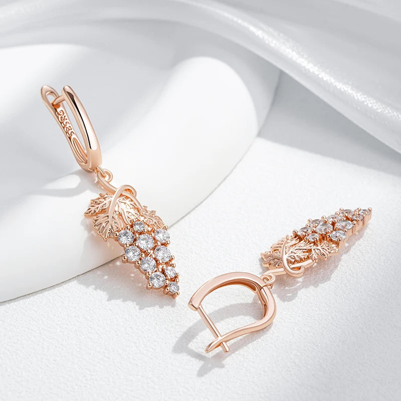 Hot Full Shiny Vegetal Long Drop Earrings