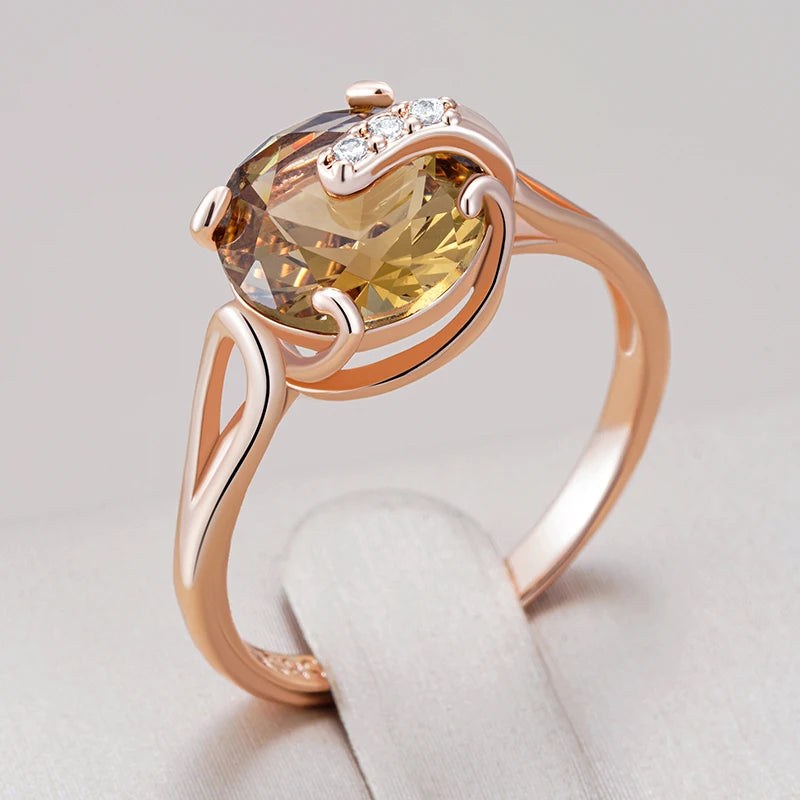 Trend Big Vintage Natural Glossy Metal Ethnic Bride Ring 050