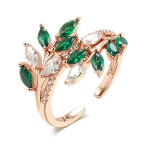 Luxury Full Paved Blue Purple Green Open Rings