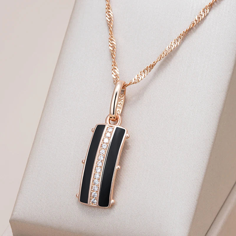 New Luxury Natural 585 rose Gold Pendant Necklace 027