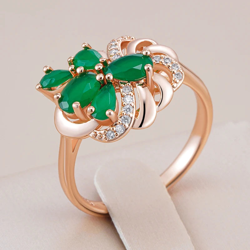 Trend Big Vintage Natural Glossy Metal Ethnic Bride Ring 066