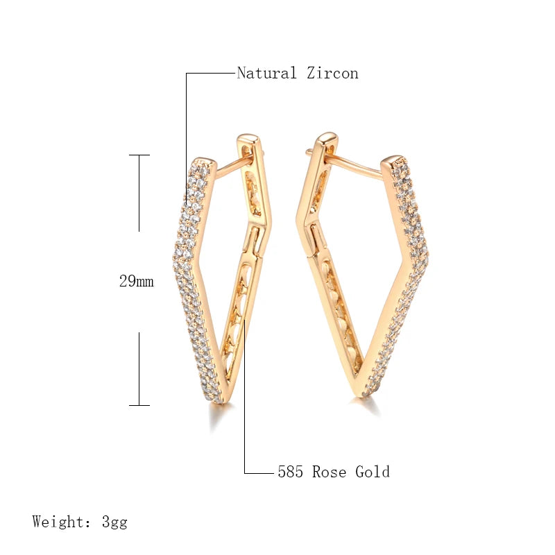 Gold Colour Fashion Geometric Drop Earrings